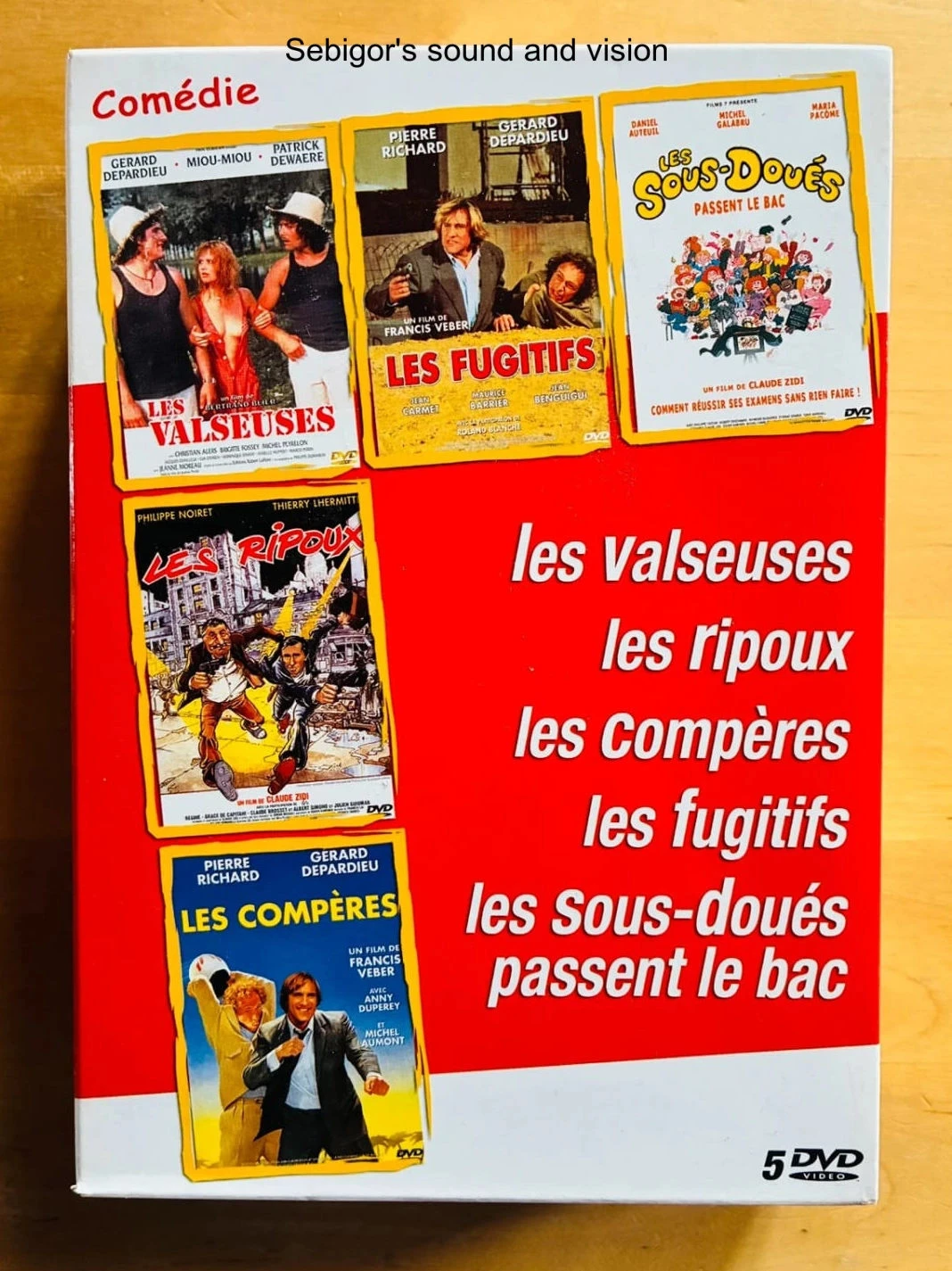Coffret 5 DVD comédies françaises cultes.